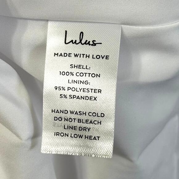 Lulus Sentimental Sweetie V-Neck Tie-Back Mini Dress NWT Women's Sz L White - Picture 5 of 6